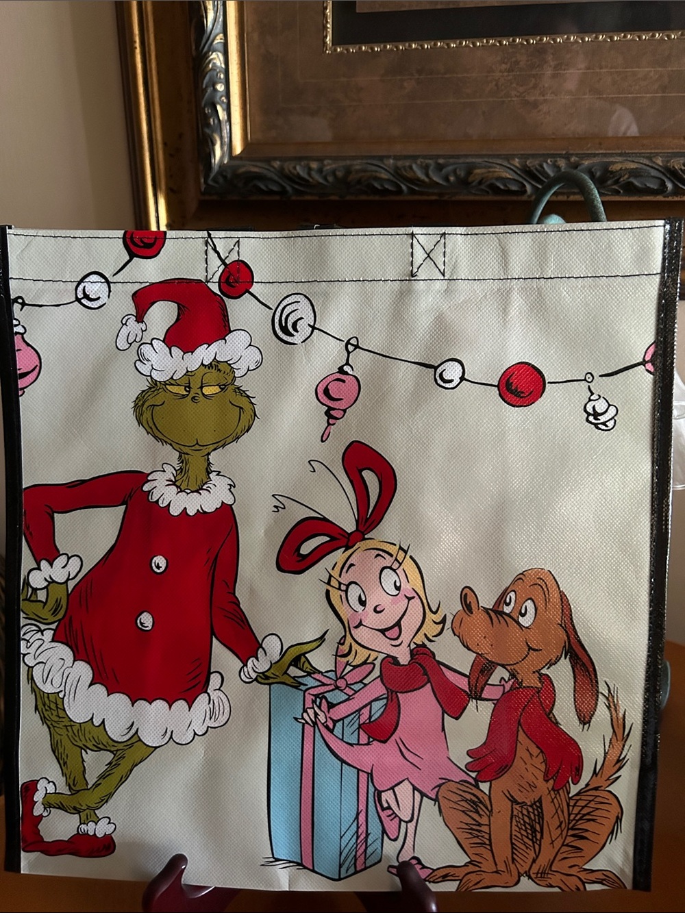 Dr. Seuss The Grinch Red & White Holiday Tote Bag